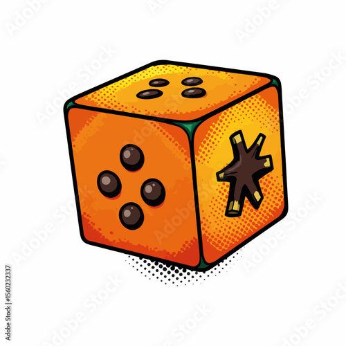 Papaya cubes featuring dice marks in vibrant orange shades on white background. Papaya cubes with dotted pattern add a cheerful touch, and playful dice marks create a unique look.