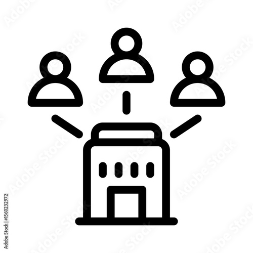 outsourcing line icon