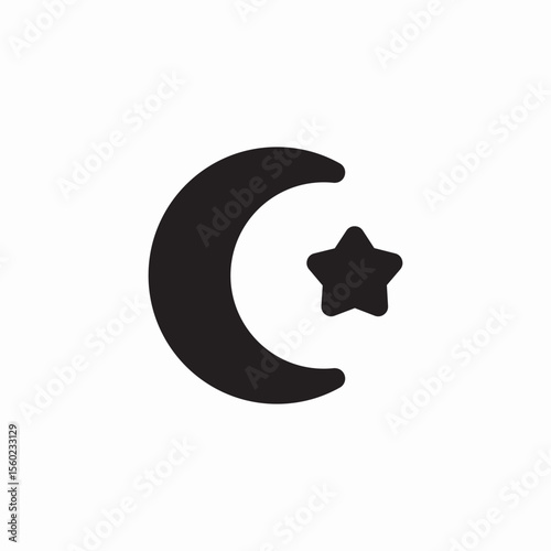 muslim moon star icon sign vector