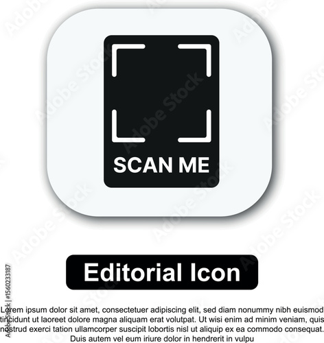 Scan Me Icon QR Code, Barcode, and Document Scanner Illustration