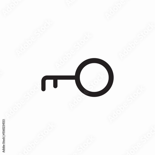 thin key icon sign vector