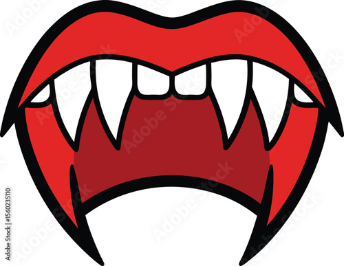 Lips sticker vampire mouth sticker | Premium AI-generated