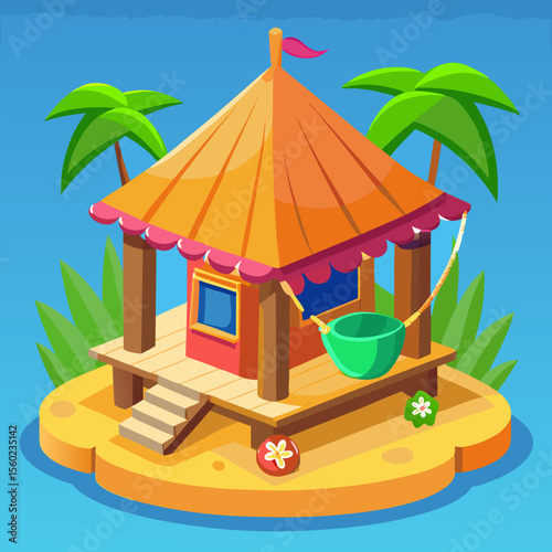 beach chair and umbrella