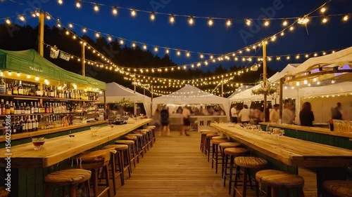 Bar at a summer festival.