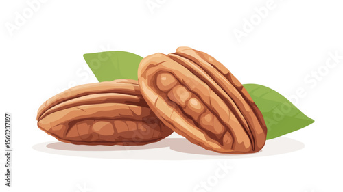 Fresh Raw Peeled Pecan Nuts Kernels for Healthy Vegetarian Snacks