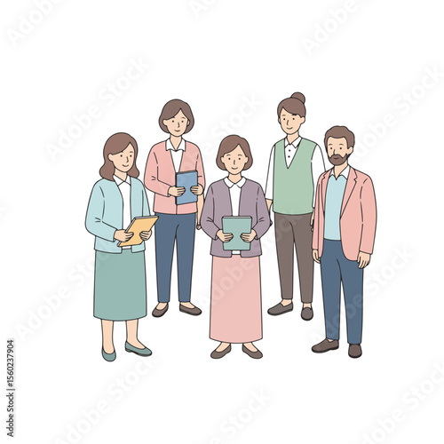 Vector set of start up workers