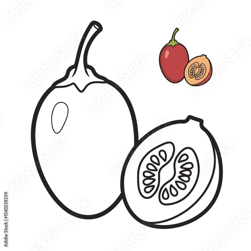 Tamarillo Coloring Page  A Fun and Educational Activity for Kids