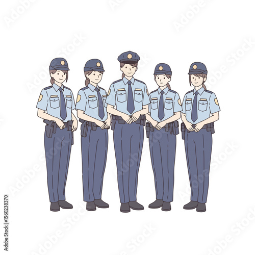 Vector police woman in her duty uniform