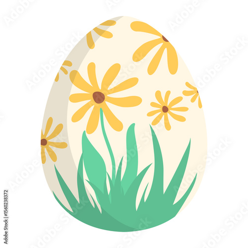 Easter eggs element decoration. Eggs, bunny, cross, flower flat design for easter eggs on white background. Vector isolated.