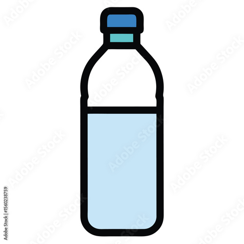 Water Bottle Clipart Vector Hydration and Fitness Themed