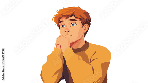 Puzzled Young Person Pondering Thinking About Questions