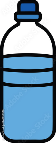 Water Bottle Clipart Vector Hydration and Fitness Themed
