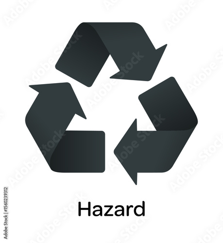 Recycle Symbol and Hazard: A compelling image of the recycling symbol, a universal sign of environmental responsibility and resourcefulness. Symbol embodies the essence of sustainable practices.