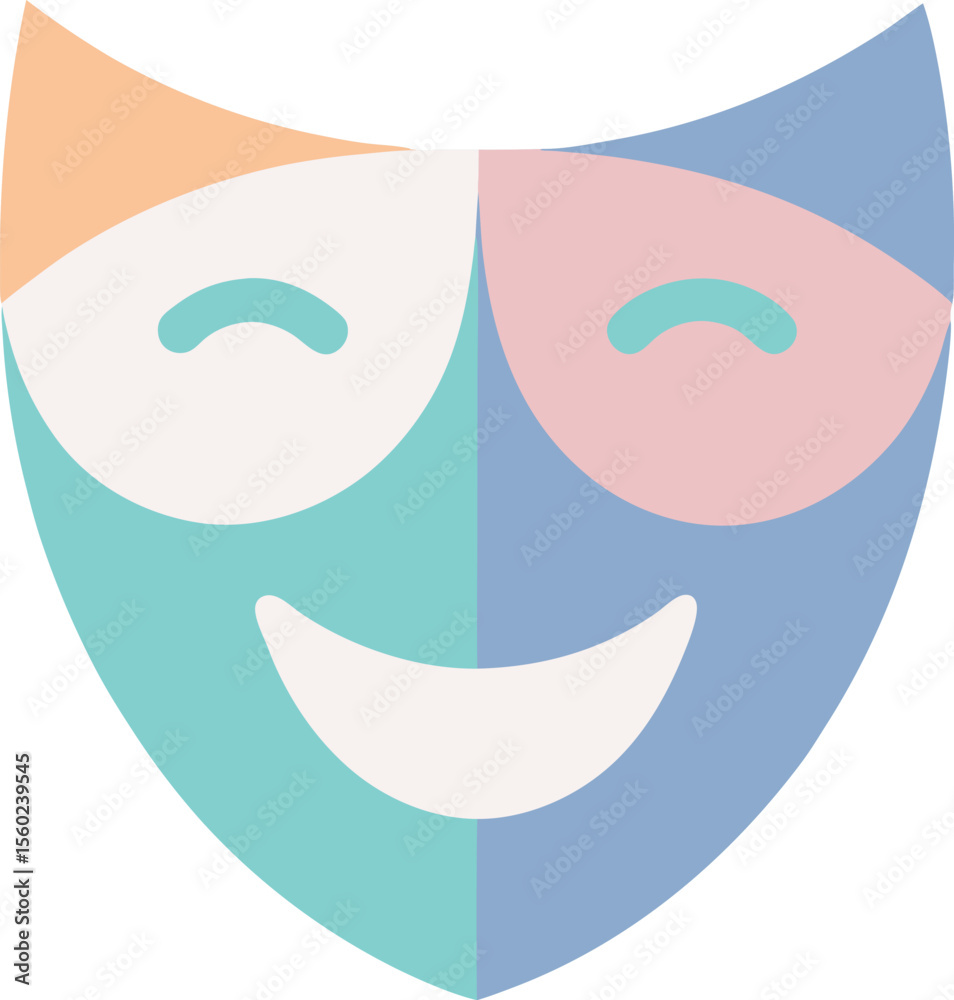 Pastel Theater Masks Icon – Drama Vector for Arts App or Entertainment Design Pastel Theater Masks Icon – Drama Vector for Arts App or Entertainment Design