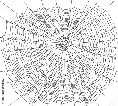 A large, detailed vector illustration of a spider web for a background, suitable for Halloween, with a creepy and scary feel, and no people.