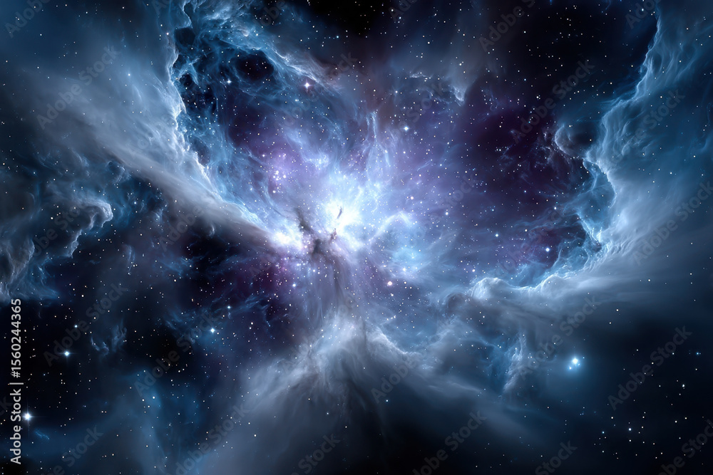 Fototapeta premium Captivating cosmic cloud formation in the depths of space at night