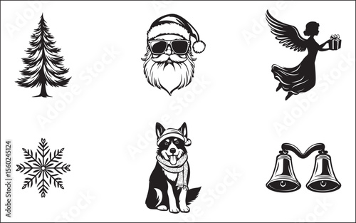 christmas black and white cats