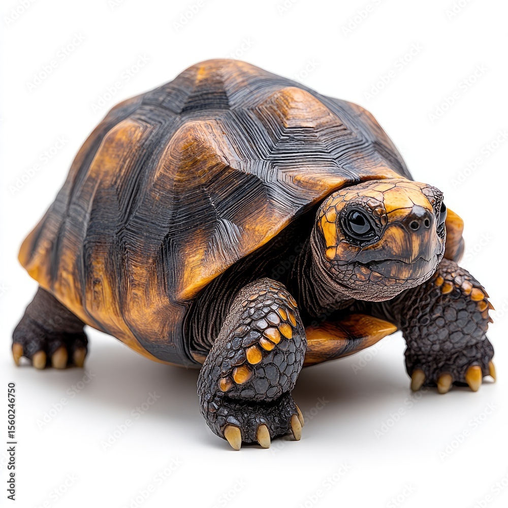 Obraz premium A reddish-brown turtle on a white background