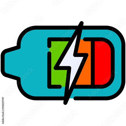 battery charging filled line icon