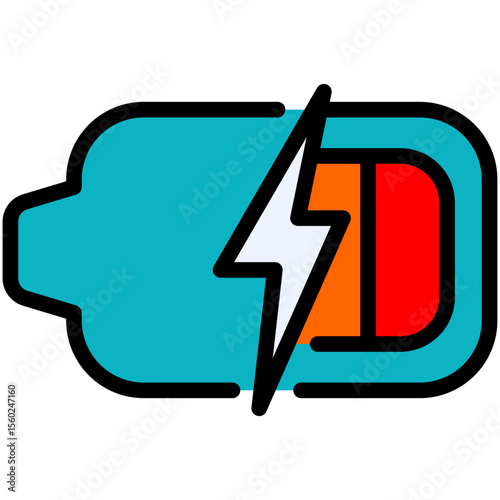 battery charging filled line icon