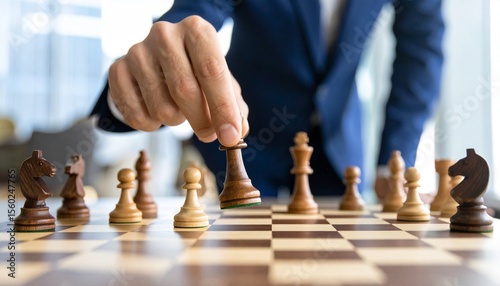 Wallpaper Mural A strategic chess move by a businessperson Torontodigital.ca