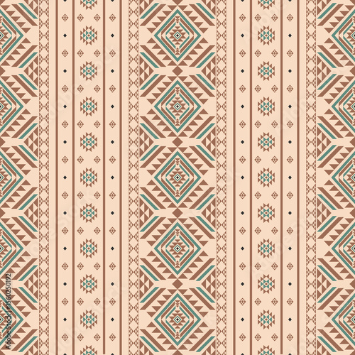 Southwest Native seamless pattern ethnic tribal Aztec geometric Navajo Native American fabric colorful design vector for textile print