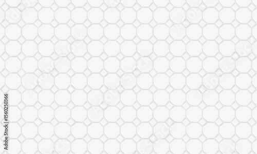 Geometric Octagon and Square Tile Pattern - Minimalist Seamless Vector Background, Abstract Architectural Texture