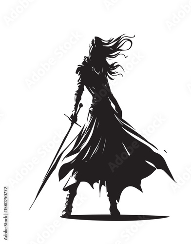 Stylized image knight with sword 