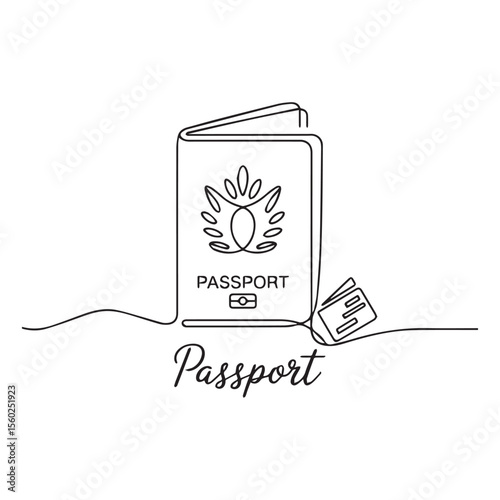 continuous line drawing employee identification card illustration vector, Continuous one line drawing employee identification card illustration. Vector ID one line card, Business ID Card Continuous