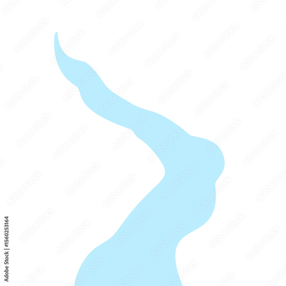 Fototapeta premium Illustration of a winding river flow