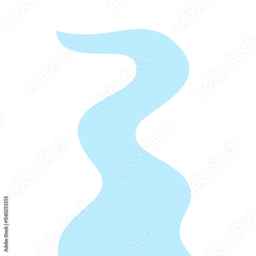Illustration of a winding river flow