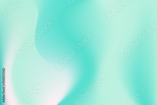 Pink, mint aquamarine color blurry wavy background with copy space. Aesthetic iridescent smooth gradient neon watercolor motion water backdrop. Fluid backdrop for presentation, poster, product display