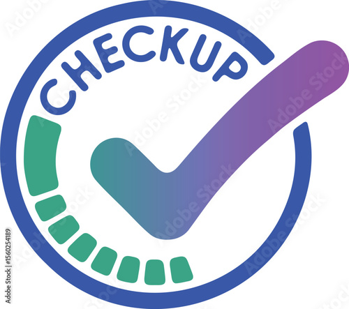 Checkmark progress indicator with vibrant gradient for banners and advertisements