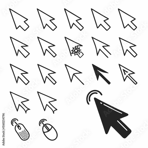 A versatile collection of arrow icons, perfect for web design and indicating direction