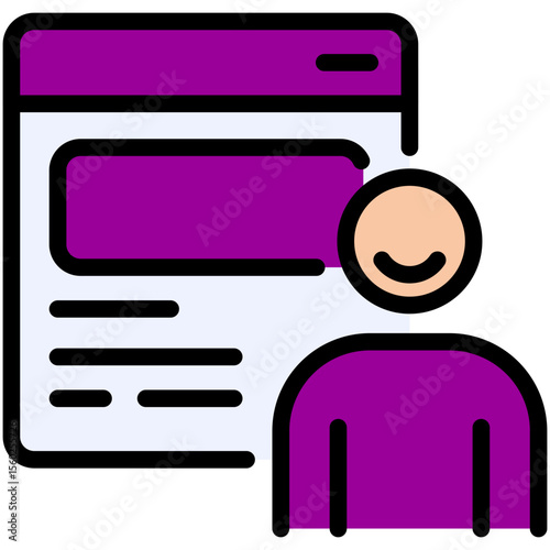 blogger filled line icon