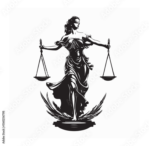 Justice Balance Vector Art, Icons, and Graphics isolated on white background.