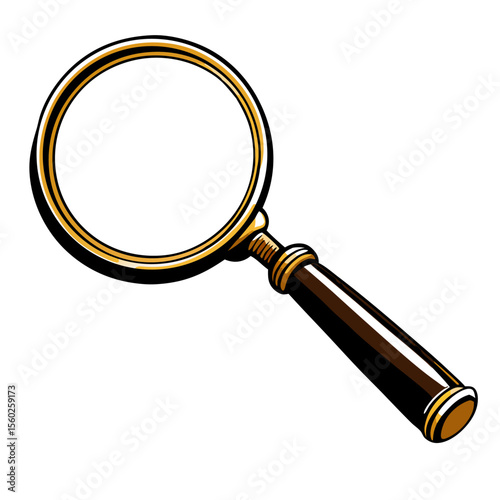 Vintage Magnifying Glass with Wooden Handle - Antique Search Tool