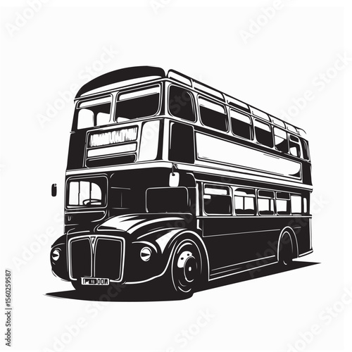 Double Decker Bus Transport Vector Image isolated on white background.