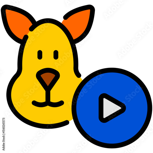 cartoon filled line icon