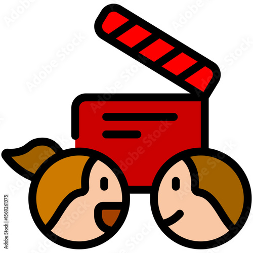 drama filled line icon