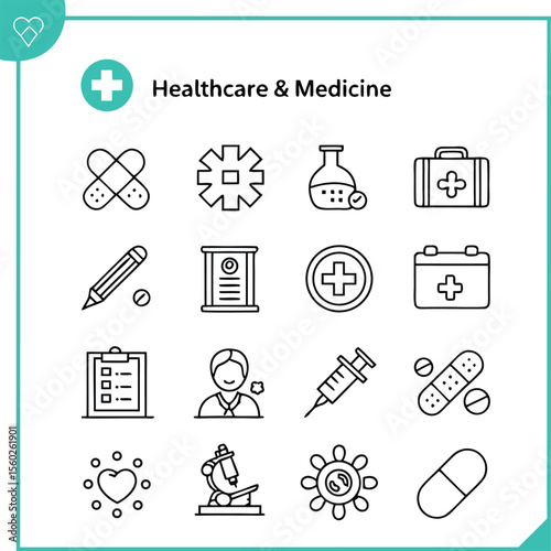 Medical icons for healthcare and medicine hospital