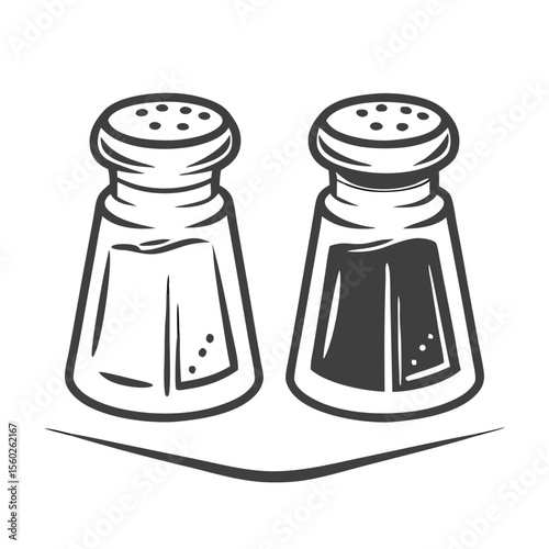 Vintage Salt and Pepper Shakers Illustration