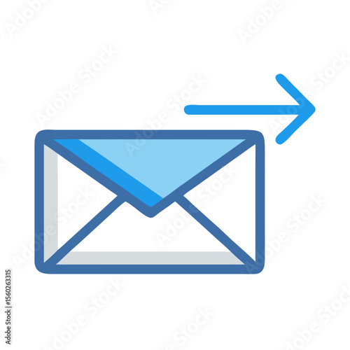 Modern Style Email Message Send Arrow Direction Isolated Graphic Icon