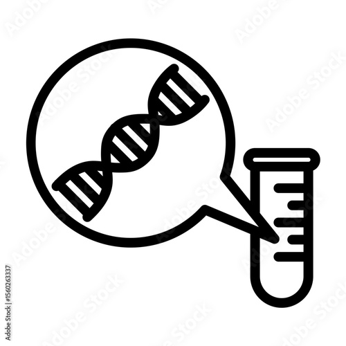 DNA Test Tube Vector Line Icon Design