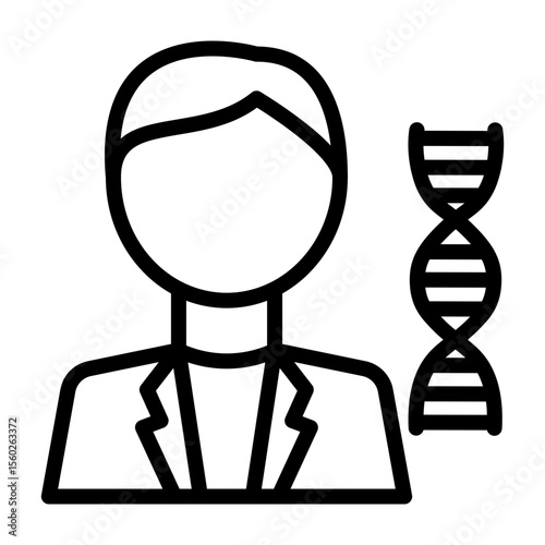 Geneticist Vector Line Icon Design