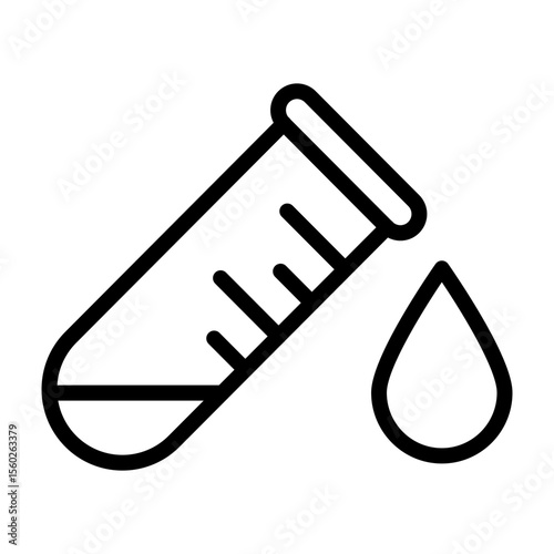 Blood Sample Vial Vector Line Icon Design