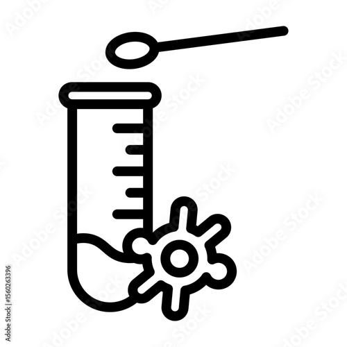Saliva Collection Tube Vector Line Icon Design