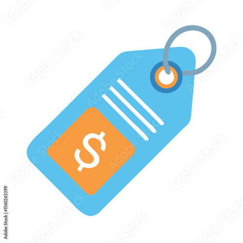 Modern Flat Style Price Tag with Dollar Sign for Retail Product