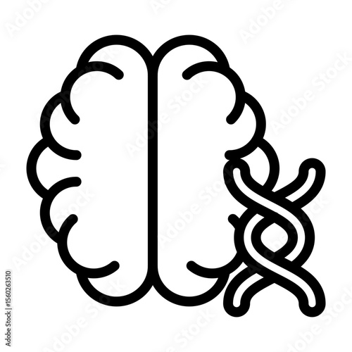Mental Health Gene Vector Line Icon Design