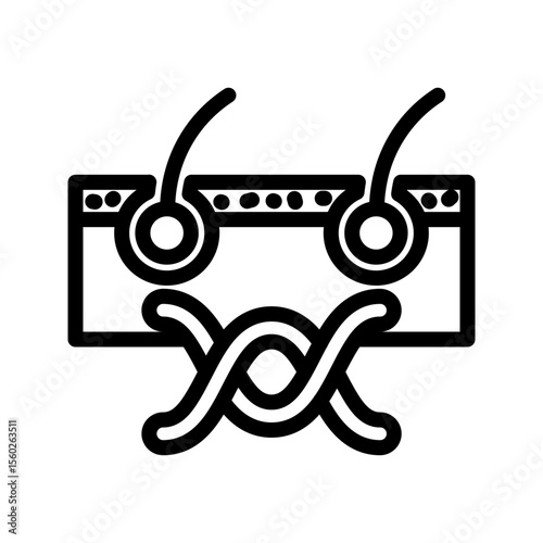 Hair Type Gene Vector Line Icon Design